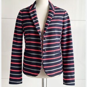 Gap The Academy Blazer Jacket NWT Neon Coral and Navy Blue Womens Size 0